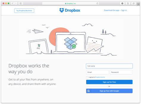 setting up a dropbox